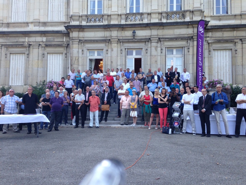 Photo prise par Mickaël lors de la conférence de presse de présentation du Tour de l'Ain, juillet 2014.